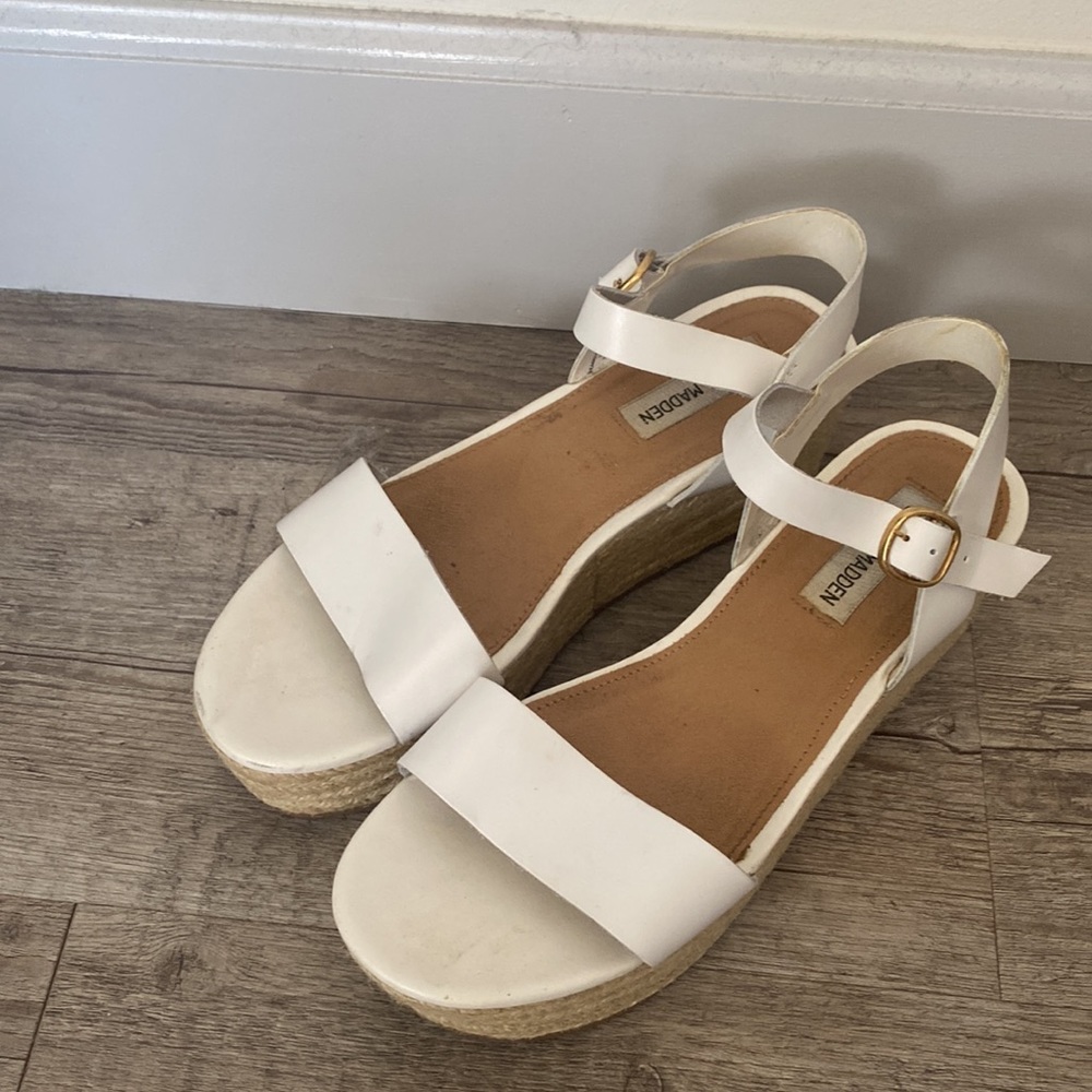 Steve Madden Platform Espadrille Sandals White - Picture 2 of 4